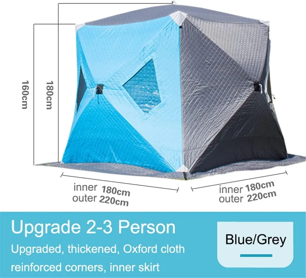 1-4 Winter Fishing Tent Winter Ice Fishing Tent Camping Tent Windproof and Rainproof Outdoor Winter Fishing Warm Tent (Color : D, Size : 220 * 220 * 200cm) (D 200 * 200 * 160cm)