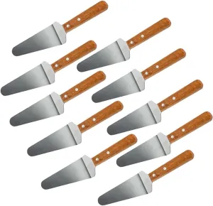 10 Packs Pizza Server Spatula Pie Servers Spatula With Wooden Handle Shovel Stainless Suitable For And Easy to Grip Pizza Spatulas Pie Server Cake Pizza Servers