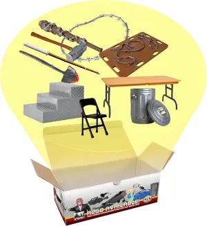10 Piece Hardcore Accessory Set for Wrestling Action Figures