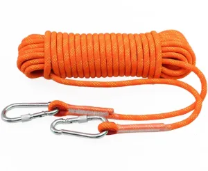 10~200m Outdoor Safety Rope, Fire Safety Rescue Rope, 10mm Static Rope Heavy Duty Rescue Rope Escape Utility Cord (Color : Orange, Size : 10mm x 20m)