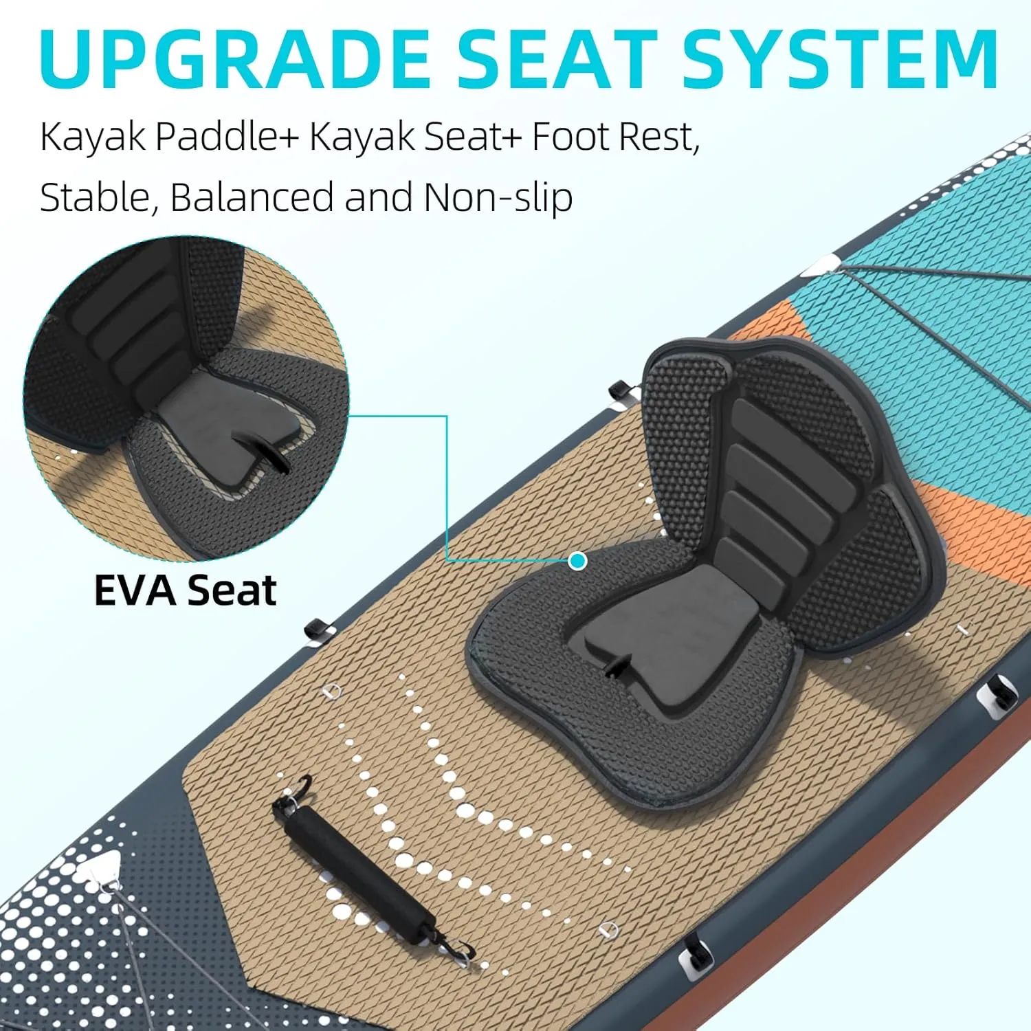 10.5ft Inflatable Paddle Board with Seat, Blow Up Paddle Boards with Kayak Seat for Adults, Stand-up Paddleboards, Inflatable Stand Up Paddle Board on Calm Lake