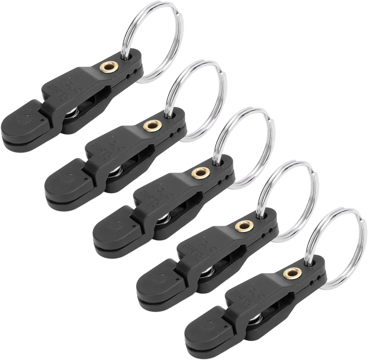 10Pcs Heavy Tension Snap Release Clip Fishing Trolling Padded Release Clip with Key Ring for Planer Board Kite (Black)