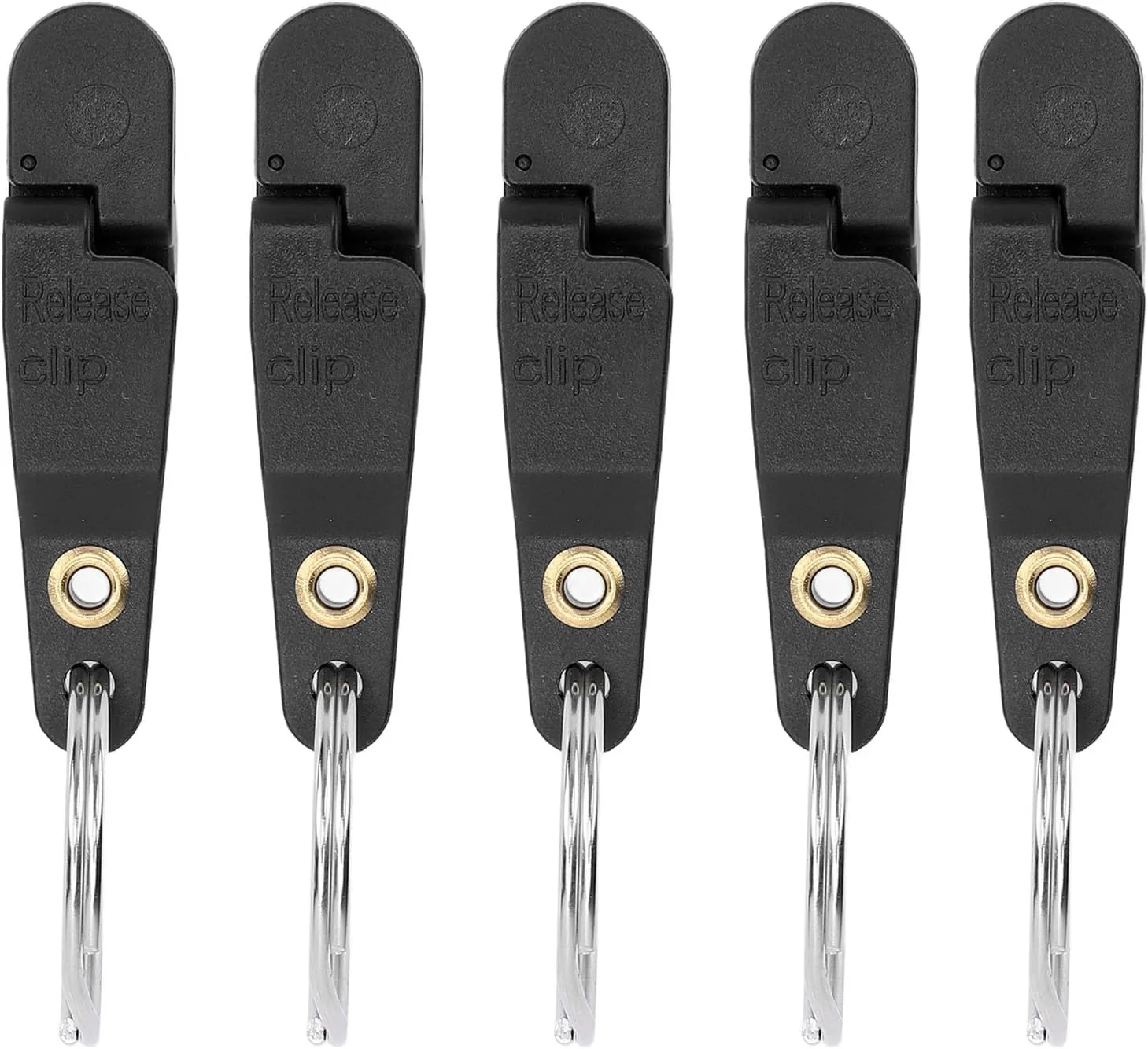 10Pcs Heavy Tension Snap Release Clip Fishing Trolling Padded Release Clip with Key Ring for Planer Board Kite (Black)