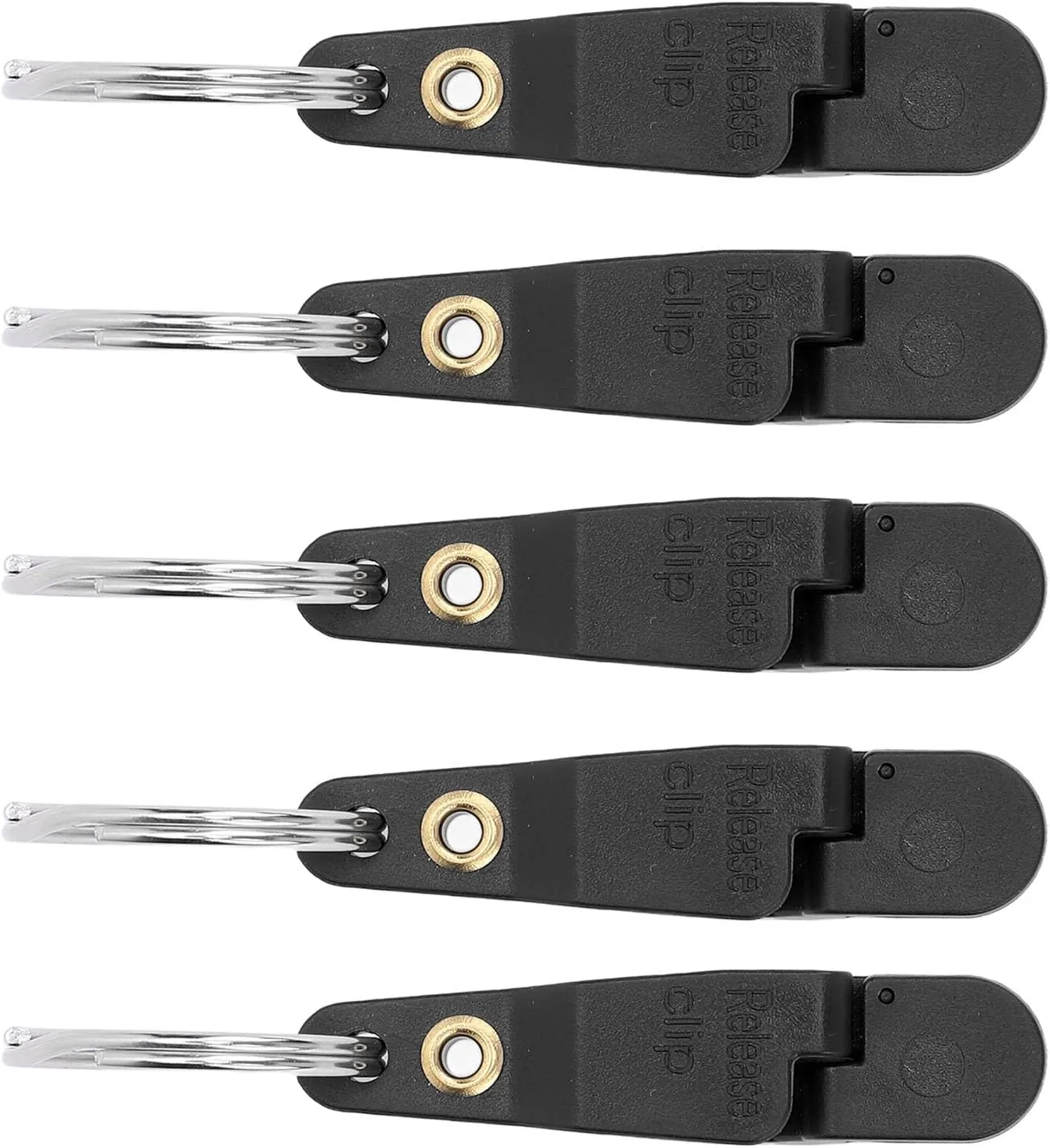 10Pcs Heavy Tension Snap Release Clip Fishing Trolling Padded Release Clip with Key Ring for Planer Board Kite (Black)