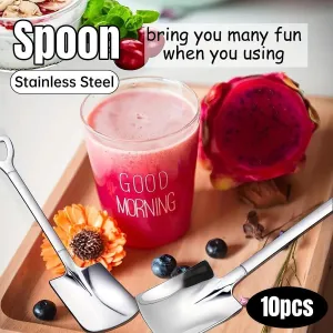 10pcs Stainless Steel Watermelon Scoop Coffee Dessert Fruit Baller Tool