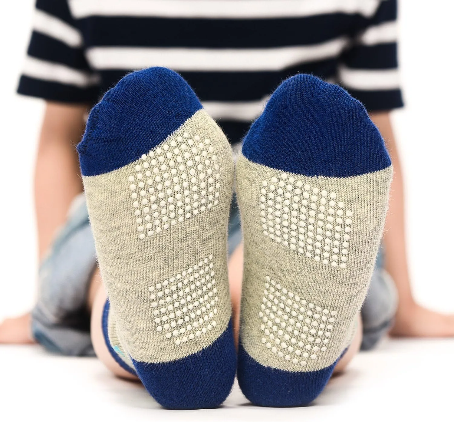 12 Pairs Toddler Boy Socks - Grip, Non-Slip, Cotton, Anti-Skid Socks for Kids & Boys