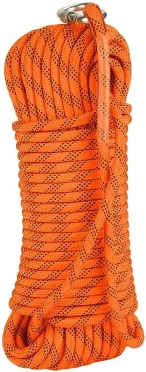 12mm Hiking Safety Escape Rope, Static Rock Climbing Rope for Escape Rope, Ice Climbing Equipment, Fire Safety Rescue Rope (Color : Orange, Size : 12mm x 15m)