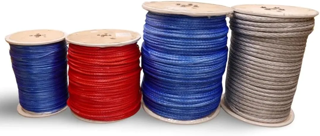 1/4" Delta HMPE (High Modulus Polyethylene) 12-Strand 100% Dyneema Rope MBS: 9,435lbs (Red, 200 ft)