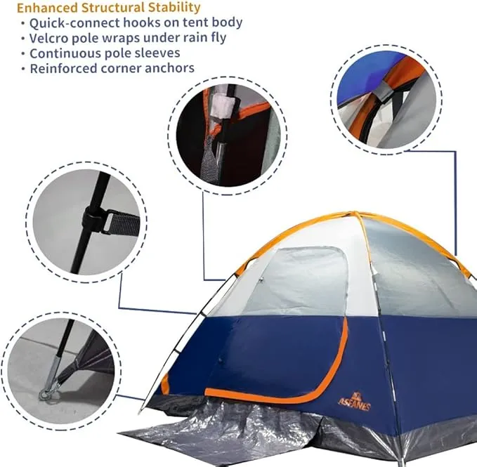 2-12 Person Tents for Camping Waterproof, Backpack Double Layer Camping Tents, Perfect Picnics, Fishing and Backyard Camping