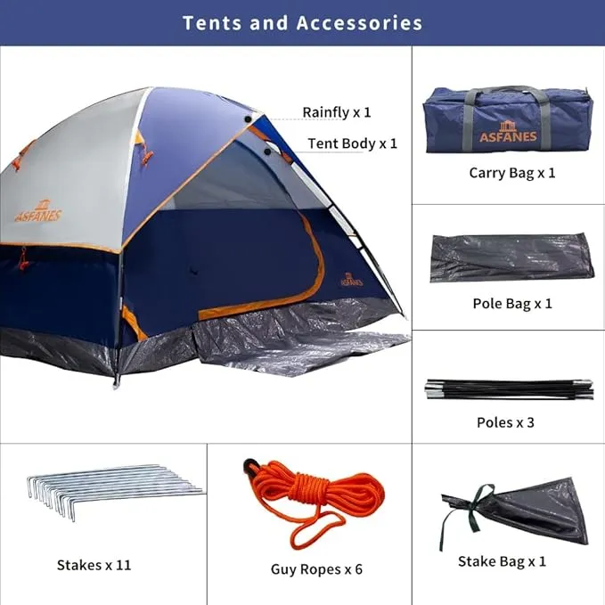 2-12 Person Tents for Camping Waterproof, Backpack Double Layer Camping Tents, Perfect Picnics, Fishing and Backyard Camping