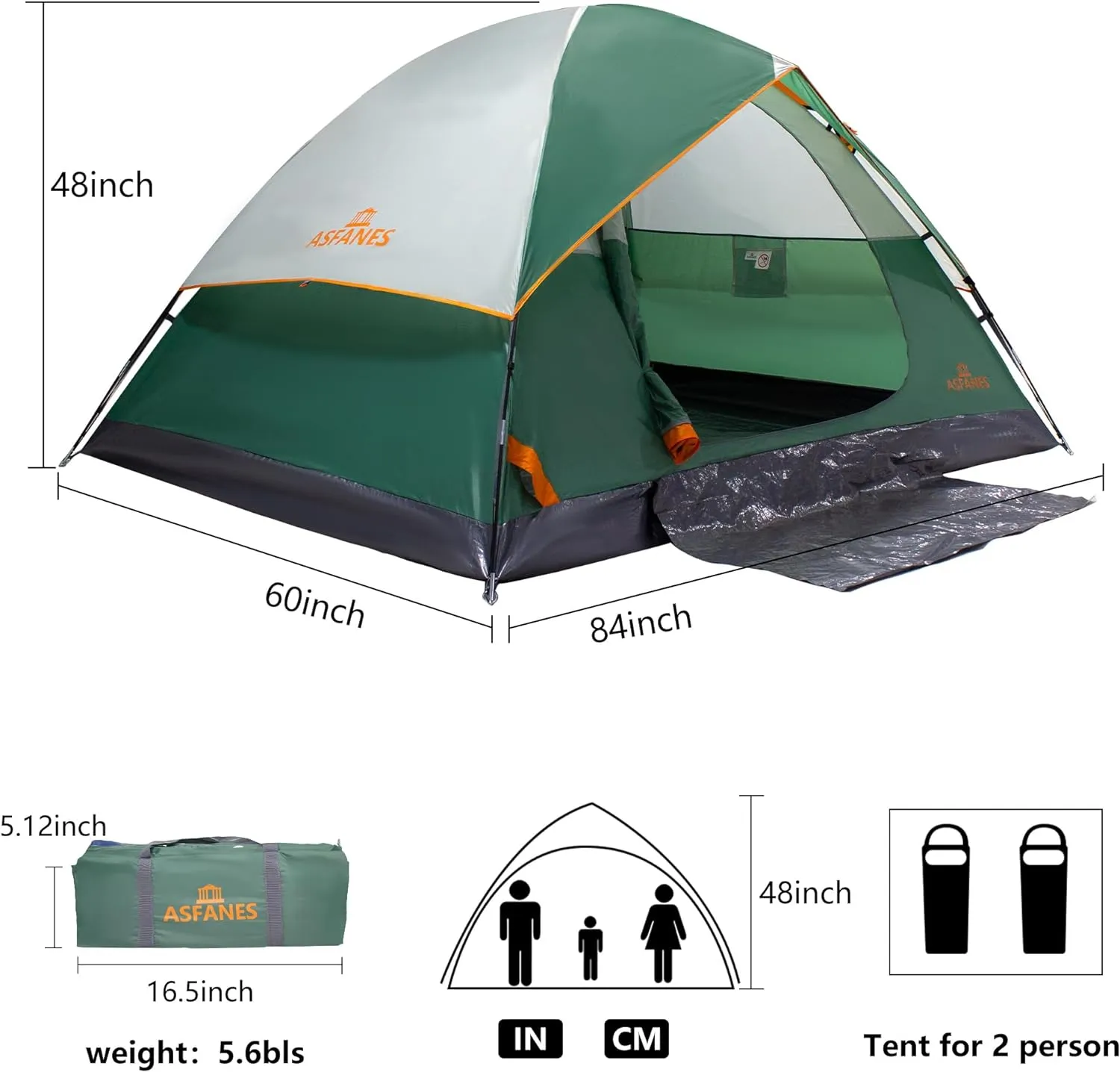 2-12 Person Tents for Camping Waterproof, Backpack Double Layer Camping Tents,