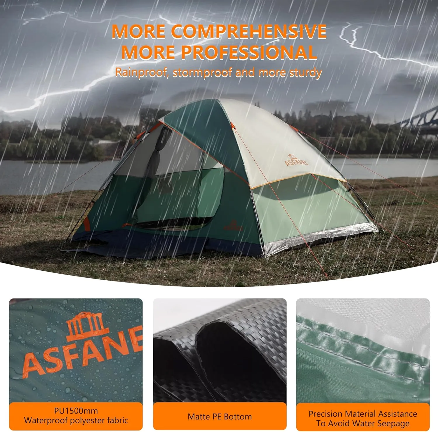 2-12 Person Tents for Camping Waterproof, Backpack Double Layer Camping Tents,