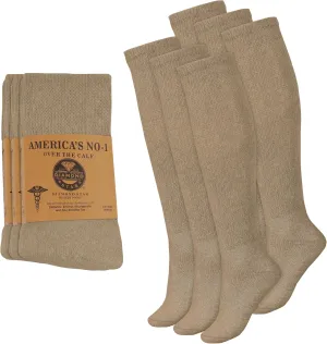 2 Pairs Diabetic Socks Over The Calf - Knee High Premium Cotton Socks Men's Size 10-13 Big & Tall Size 13-16