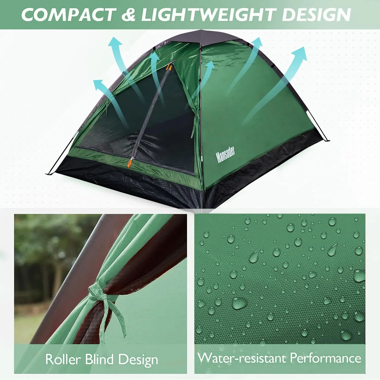 2 Person Camping Dome Tent,Waterproof Lightweight Portable Tents for Outdoor Camping Hiking Travel