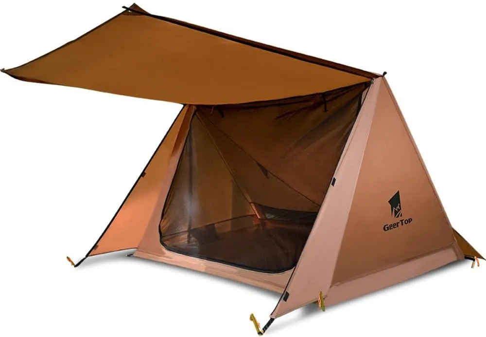 2-Person Double Layer Camping Tent for Beach Park Outdoor shelter, Portable Windproof Waterproof Tent
