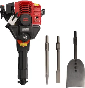 2 Stroke Portable Garden Tree Digger with 3 Tool(Shovel,Pointed Pickaxe and Flat Pickaxe), 52CC Hand-held Air-Cooled Digging Machine, Post Hole Digger for Garden Farm and Home