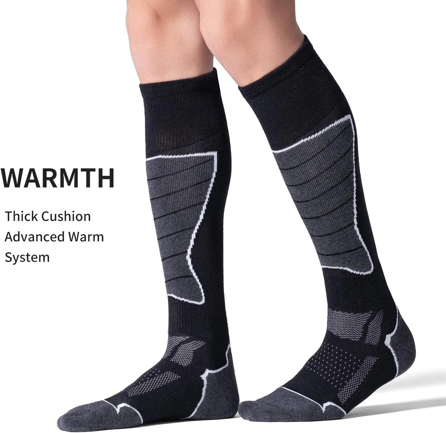 2/3 Pack Women's Ski Socks for Skiing Snowboarding Warm Winter Thermal Socks