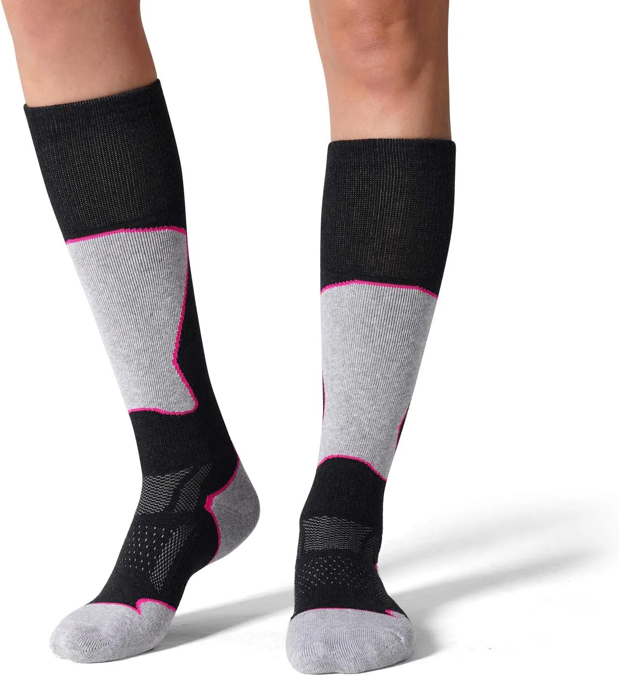 2/3 Pack Women's Ski Socks for Skiing Snowboarding Warm Winter Thermal Socks