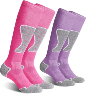 2/3 Pack Women's Ski Socks for Skiing Snowboarding Warm Winter Thermal Socks