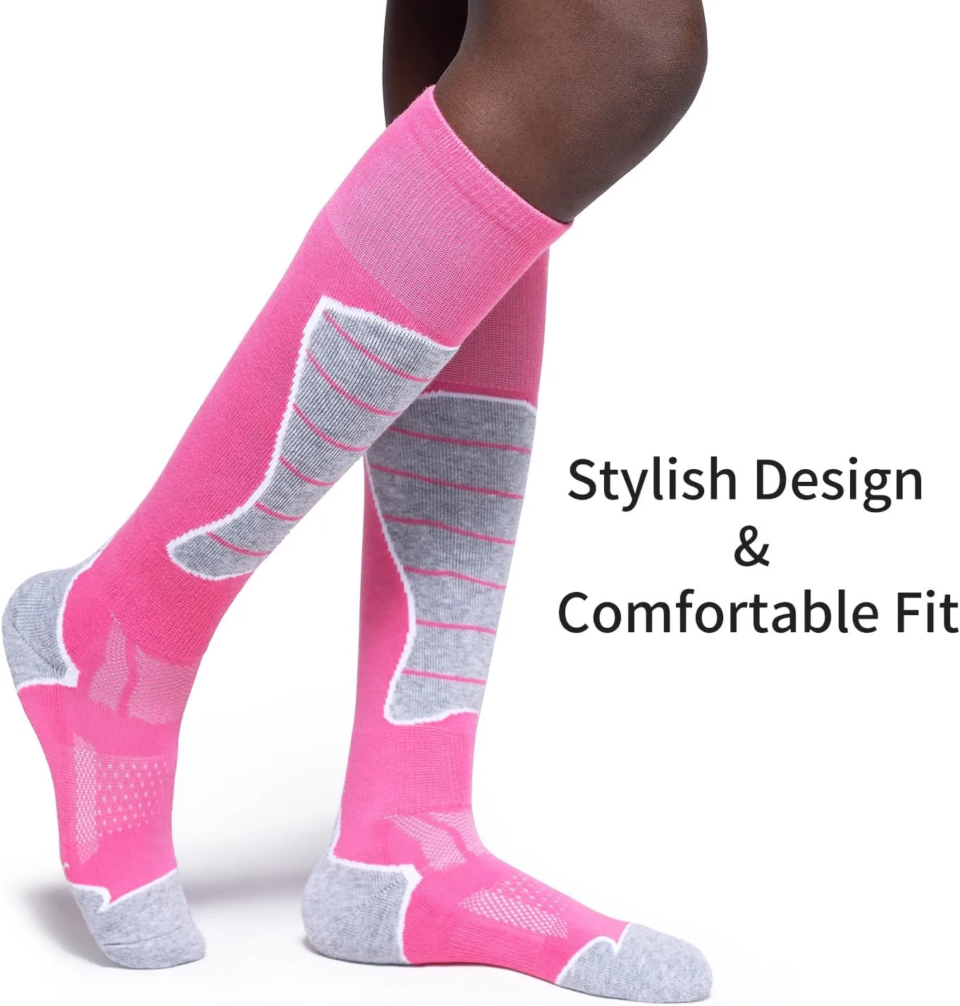 2/3 Pack Women's Ski Socks for Skiing Snowboarding Warm Winter Thermal Socks
