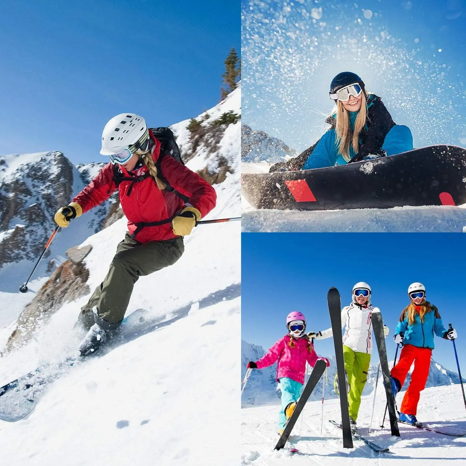 2/3 Pack Women's Ski Socks for Skiing Snowboarding Warm Winter Thermal Socks