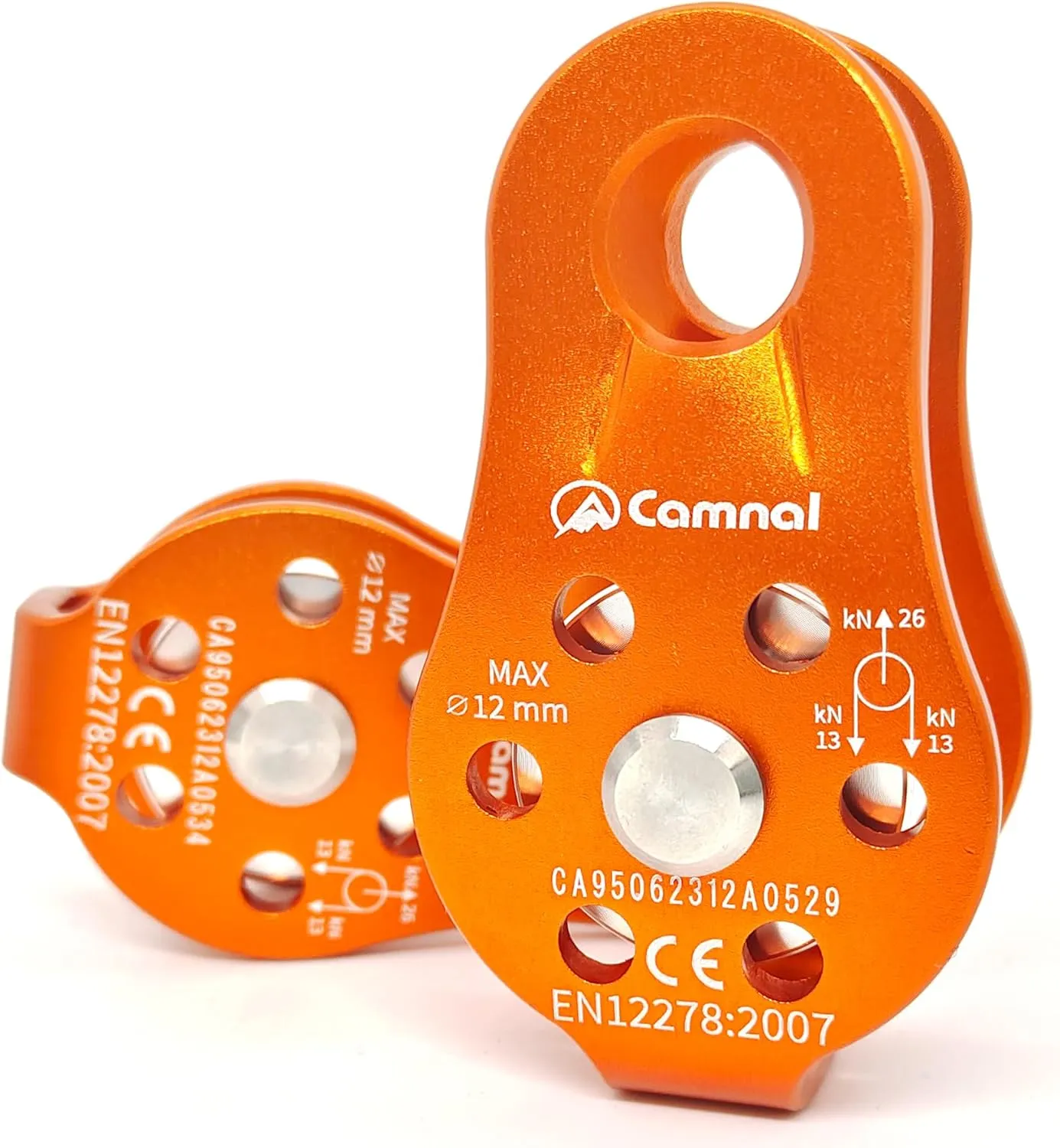 26KN Climbing Fixed Plate Micro Pulley, General Purpose Small Single Sheave Hauling Pulley for Rock Climbing, Rappelling, Zipline Sports Etc