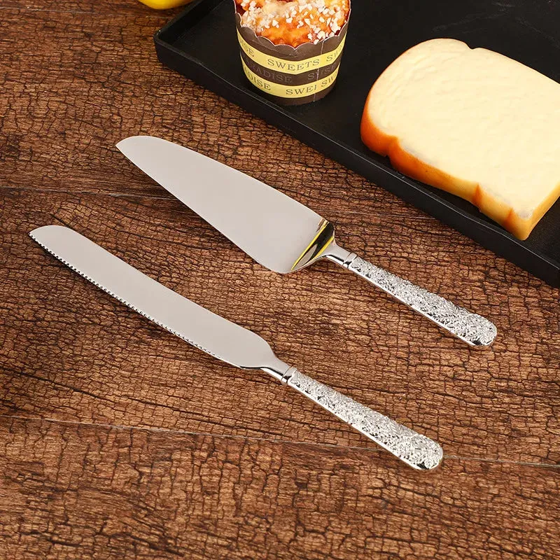 2pc Palace silver plated cake knife shovel