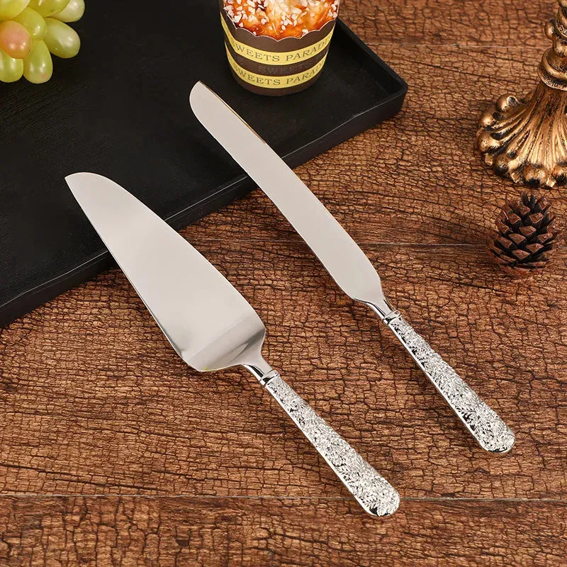 2pc Palace silver plated cake knife shovel