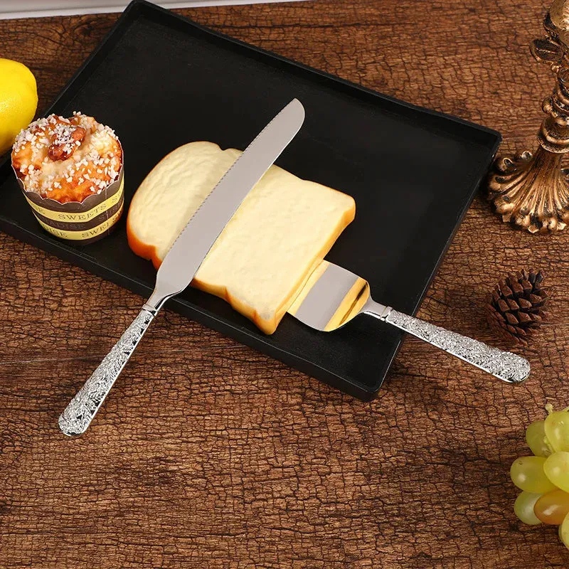 2pc Palace silver plated cake knife shovel