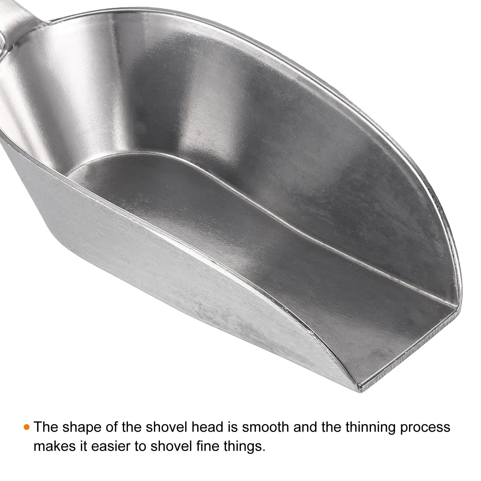2Pcs Ice Scoops Aluminum 7.09" Small Ice Maker Flour Cereal Sugar Utility Shovel - Silver Tone