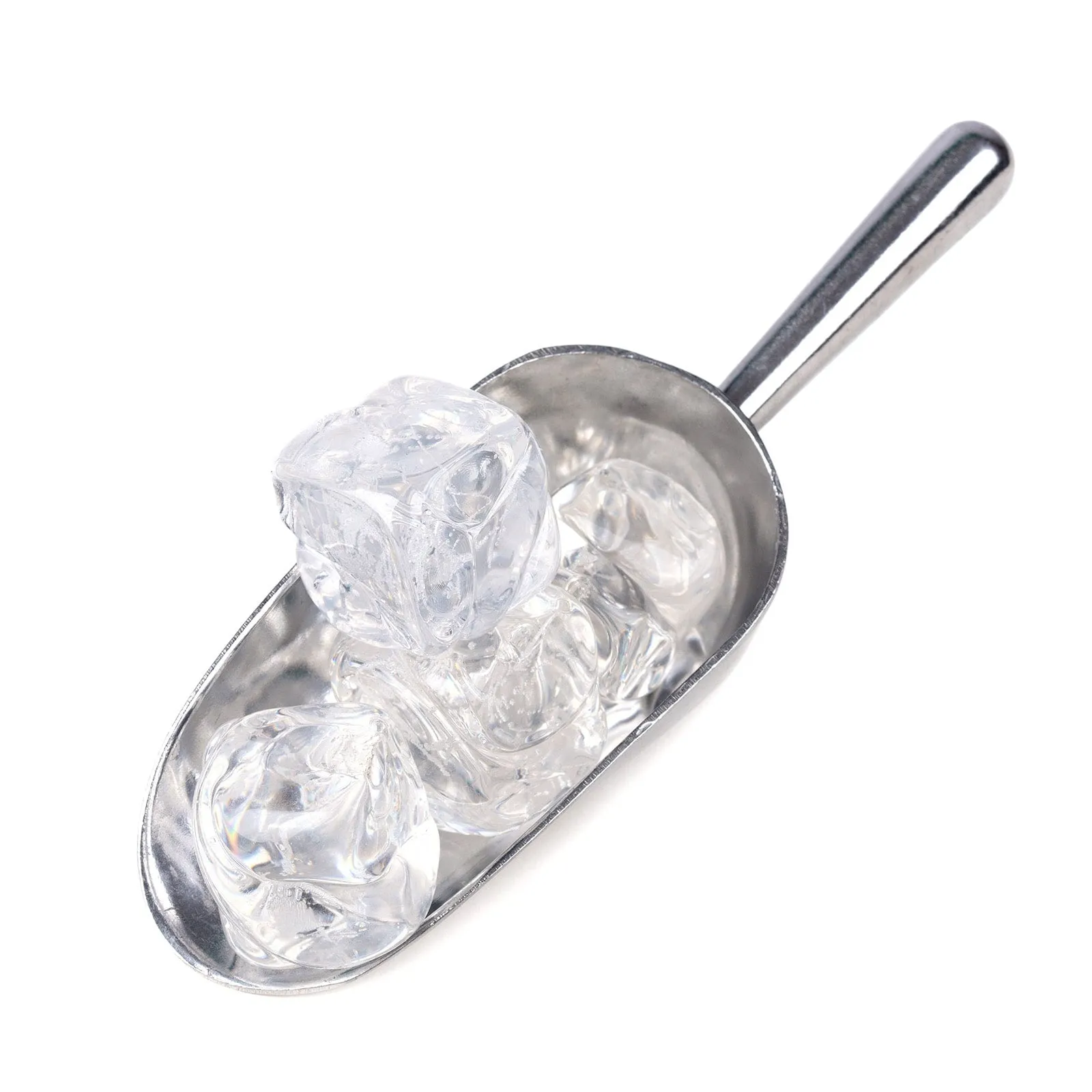 2Pcs Ice Scoops Aluminum 7.09" Small Ice Maker Flour Cereal Sugar Utility Shovel - Silver Tone