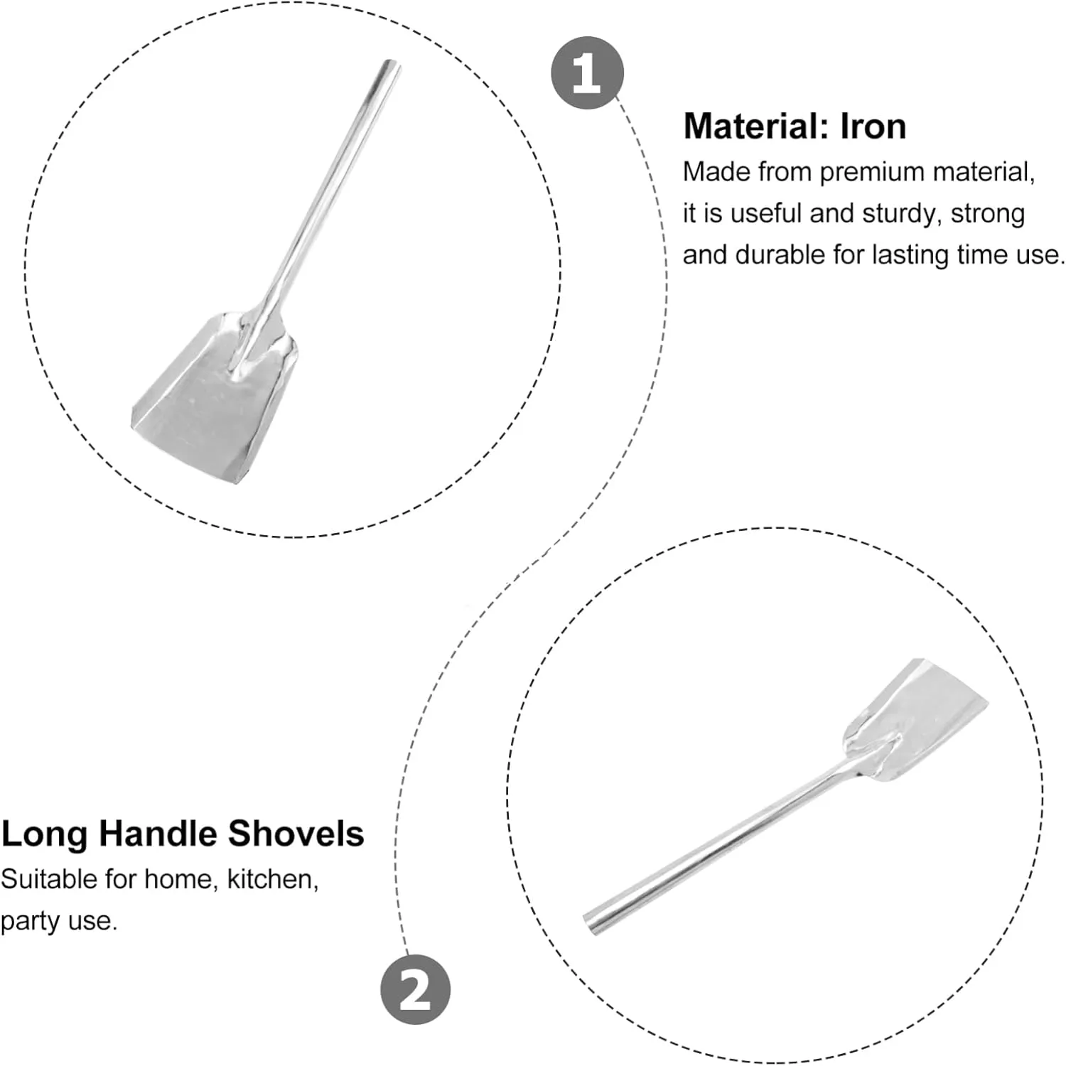 2pcs Long Handle Coal Ash Shovel Multi-Functional Fireplace Shovel for Stove Ashes