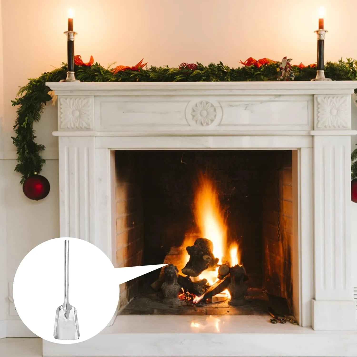 2pcs Long Handle Coal Ash Shovel Multi-Functional Fireplace Shovel for Stove Ashes