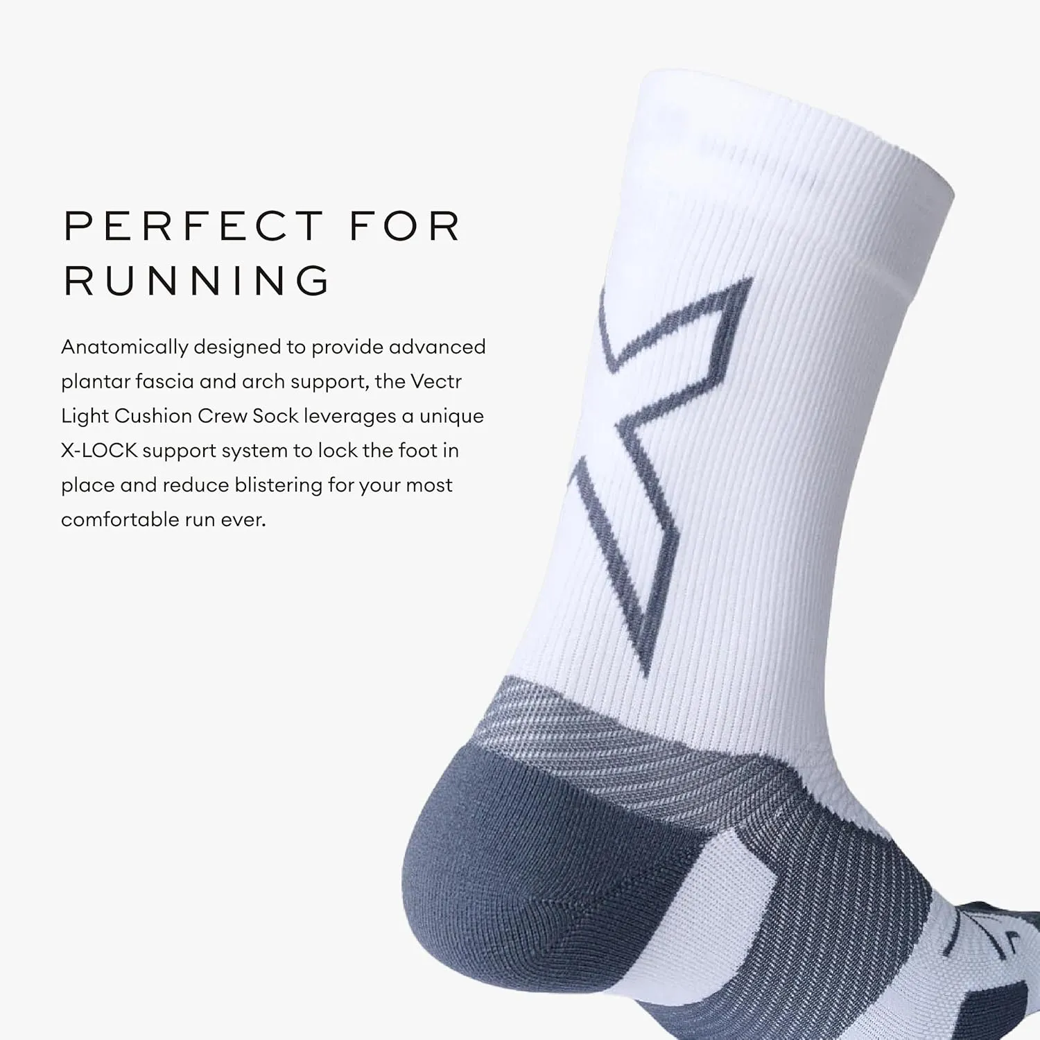 2XU Unisex Vect Crew Socks - Moisture-Wicking, Breathable, and Supportive Athletic Socks