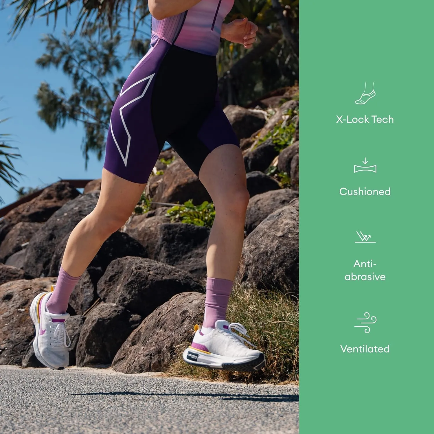 2XU Unisex Vect Crew Socks - Moisture-Wicking, Breathable, and Supportive Athletic Socks