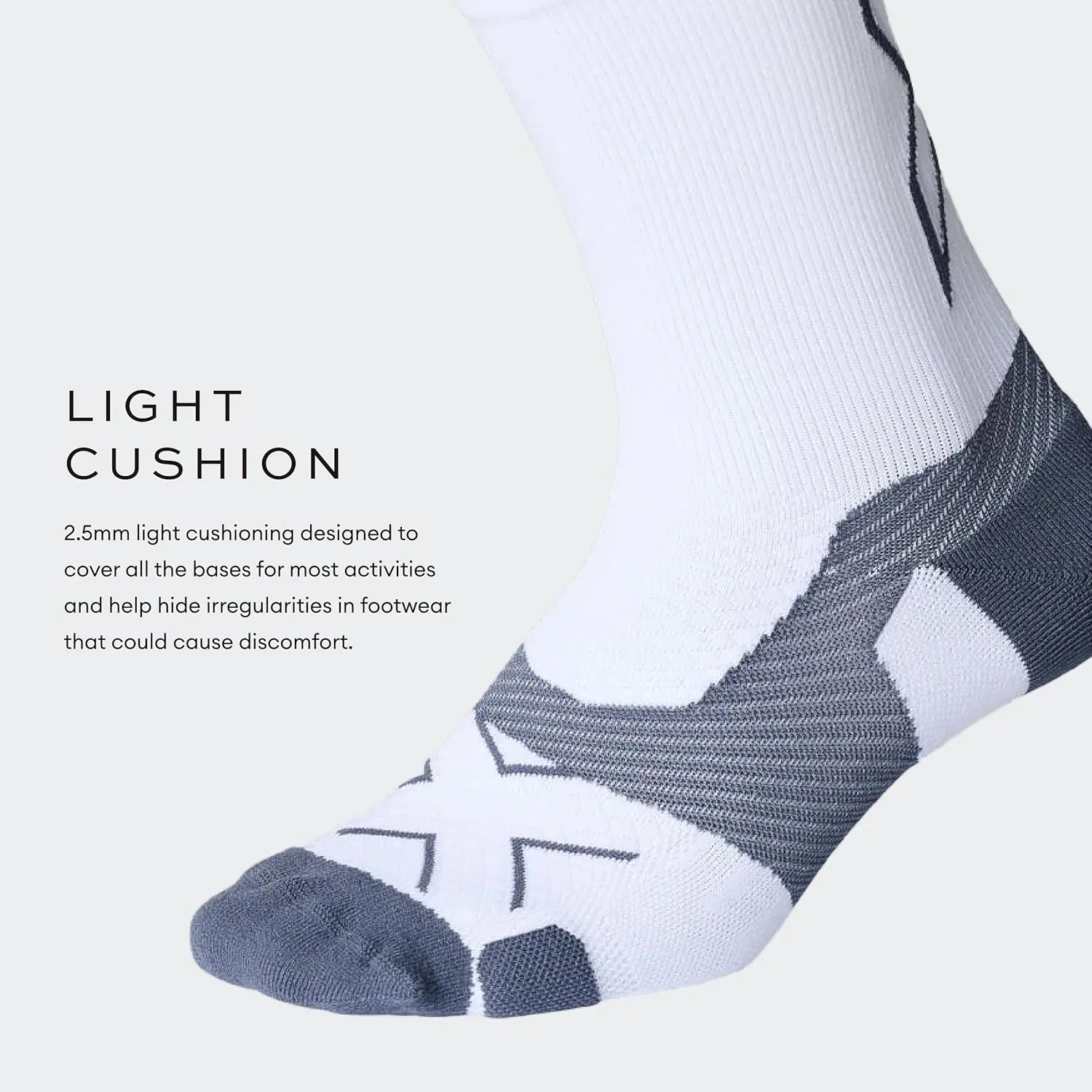 2XU Unisex Vect Crew Socks - Moisture-Wicking, Breathable, and Supportive Athletic Socks