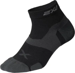 2XU Unisex Vectr Cushion 1/4 Crew Socks - Sports Performance Socks - Black/Titanium