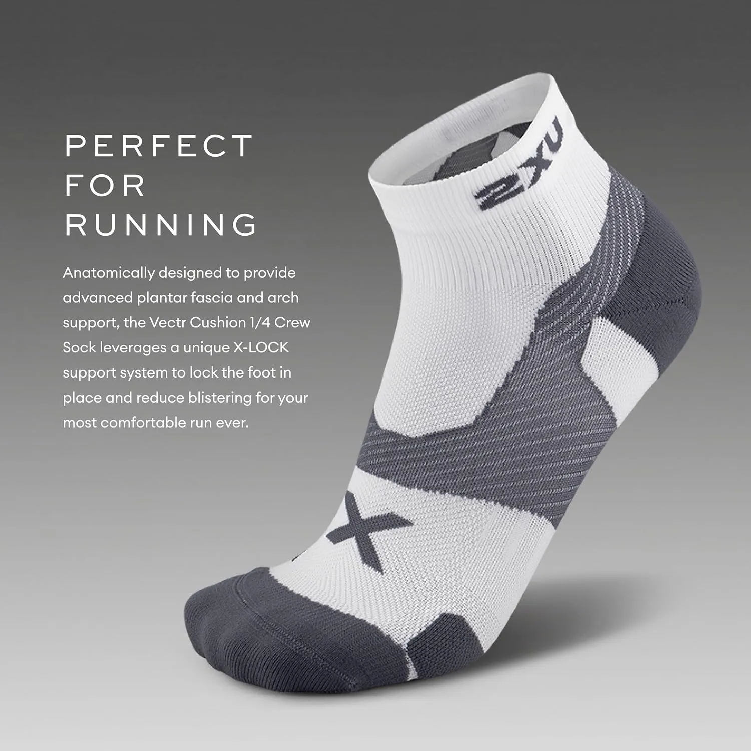 2XU Unisex Vectr Cushion 1/4 Crew Socks