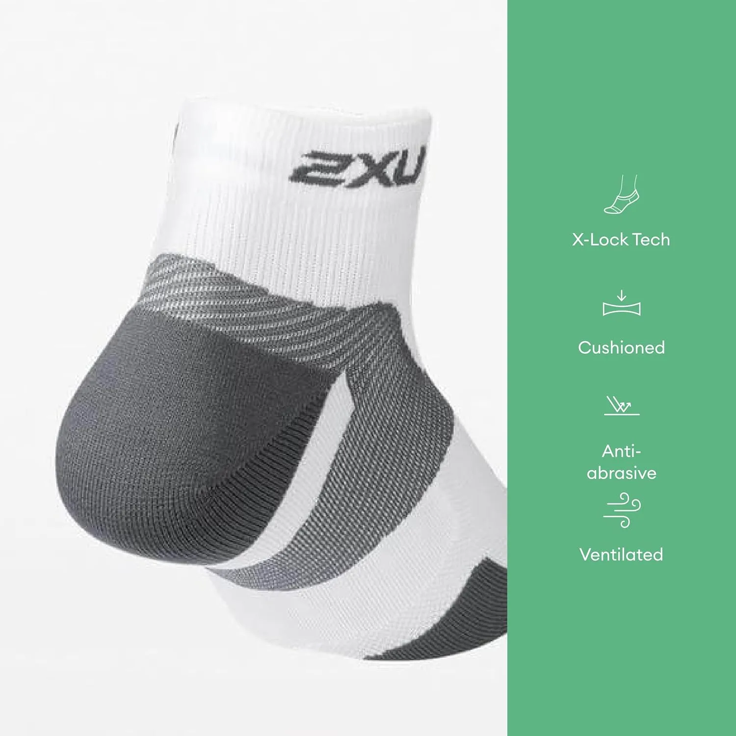 2XU Unisex Vectr Cushion 1/4 Crew Socks