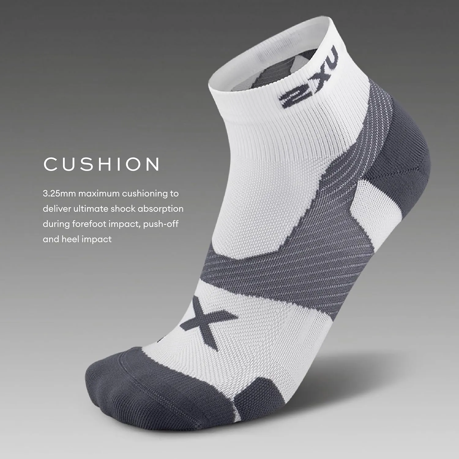 2XU Unisex Vectr Cushion 1/4 Crew Socks
