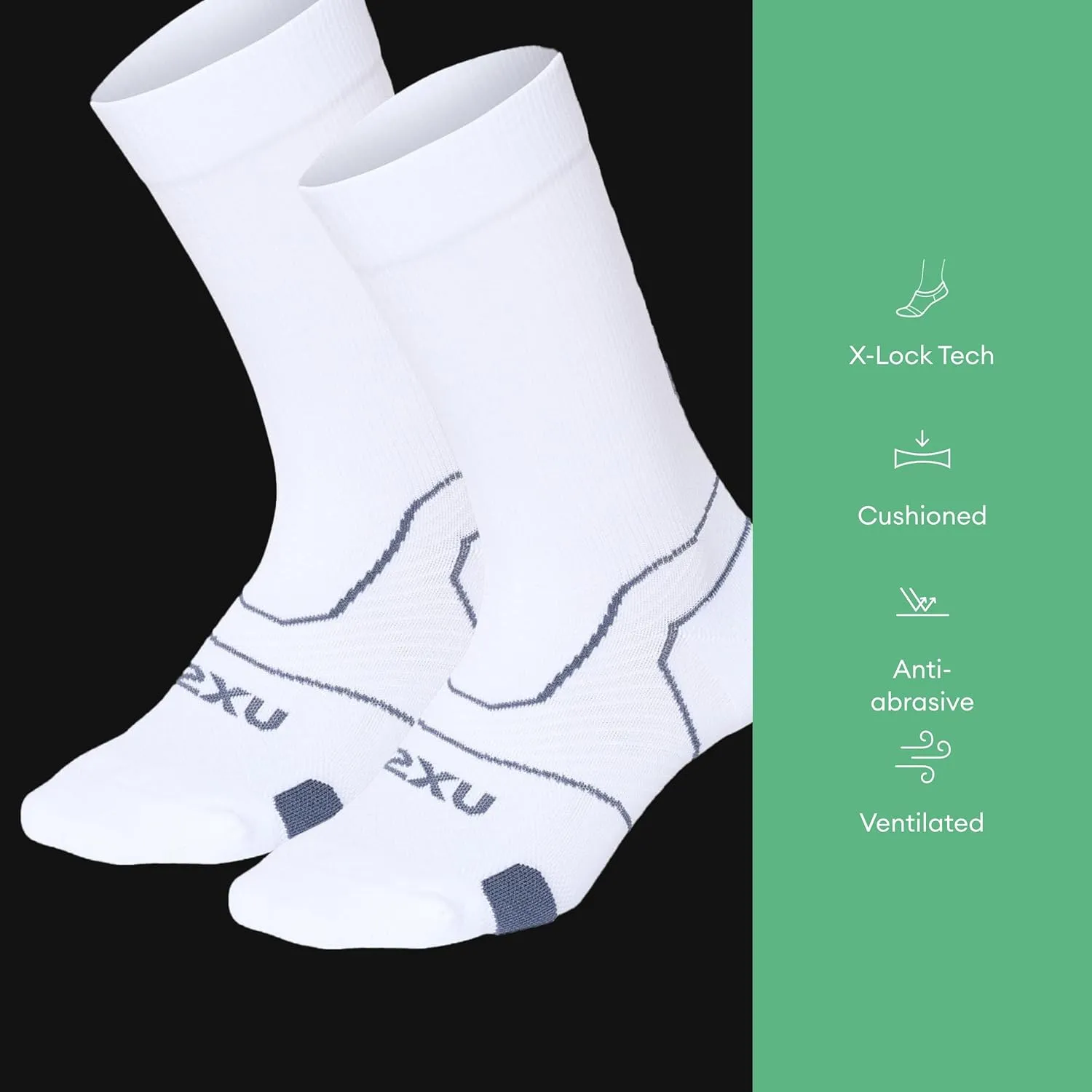 2XU Unisex Vectr Cushion Crew Socks