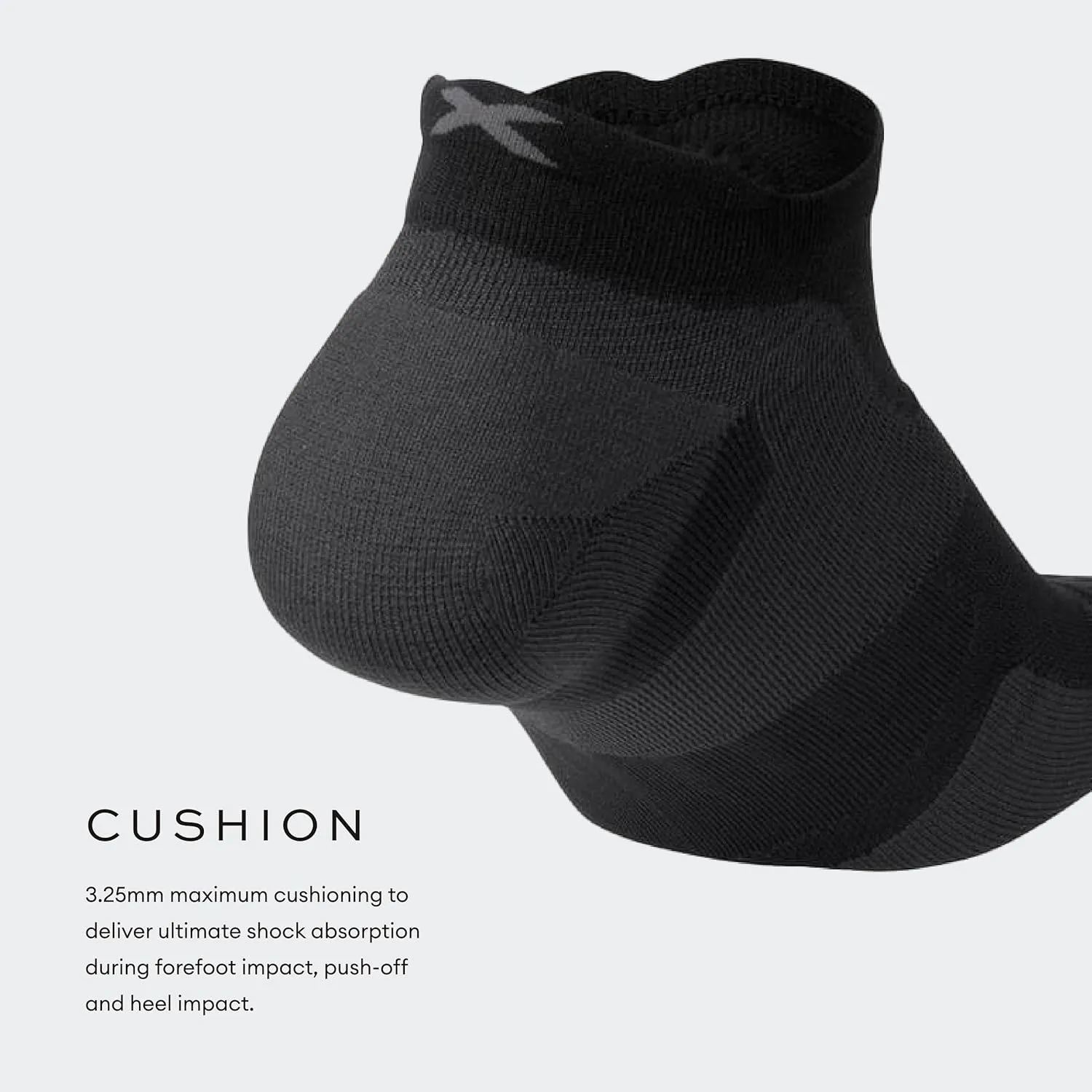 2XU Unisex Vectr Cushion No Show Socks - Provides Advanced Support for Running