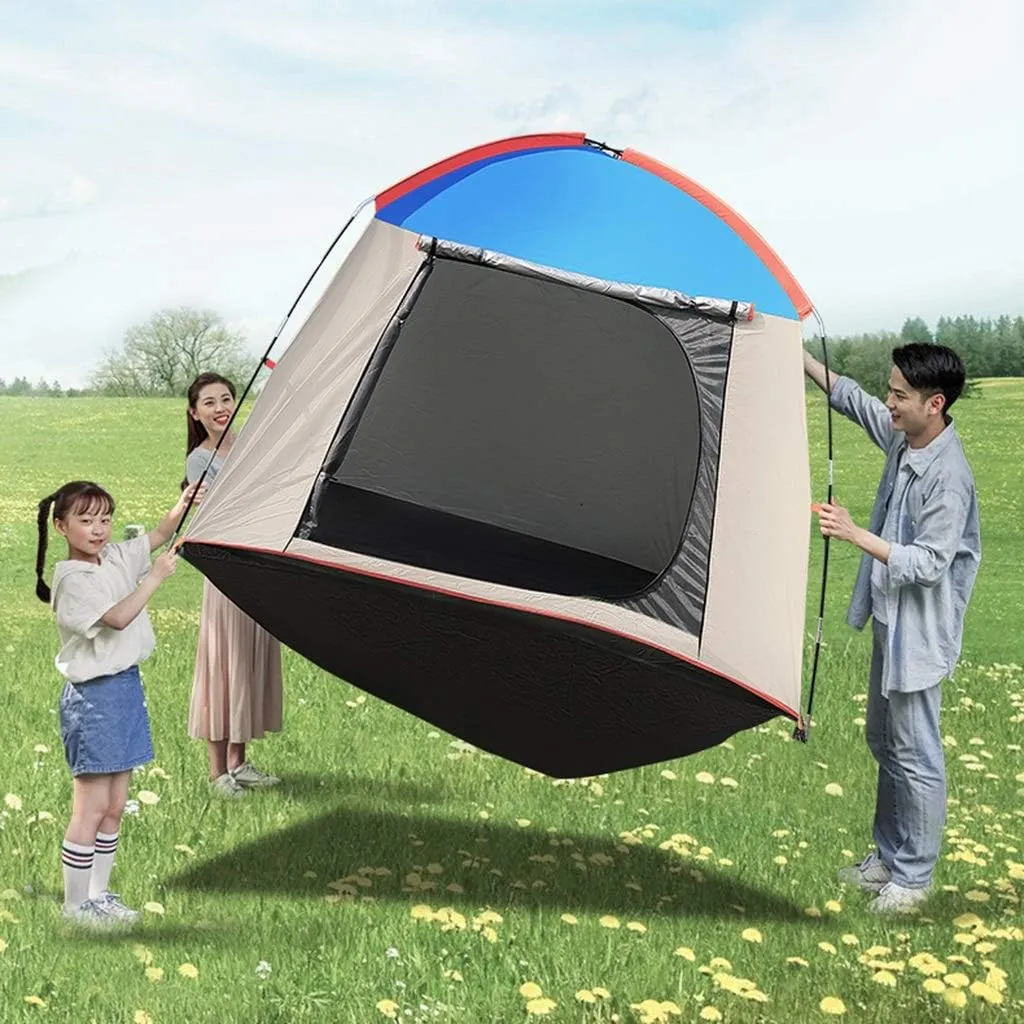 3-4 People Rainproof Thick Camping Camping Field 2 Double Single Indoor Spring Tour pop-up Large Camping Tent Cabin Beach Tent Quick Installation Tent, Green