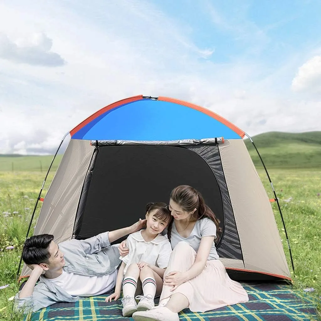 3-4 People Rainproof Thick Camping Camping Field 2 Double Single Indoor Spring Tour pop-up Large Camping Tent Cabin Beach Tent Quick Installation Tent, Green