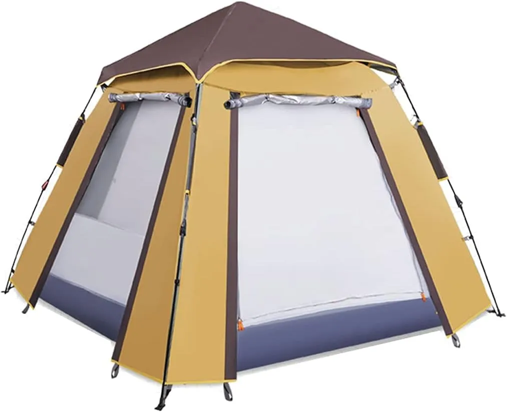 3-4 Person Camping Tent Automatic Pop-up Instant Tent, Double Layer Ventilation Rainproof and Sun Protection for Hiking Travel Outdoor Activities
