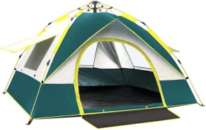 3-4 Person Hydraulic Automatic Tent, Waterproof Outdoor Camping Tent, Sun-Proof Breathable Double Layer Camping Tent, for Outdoor Camping