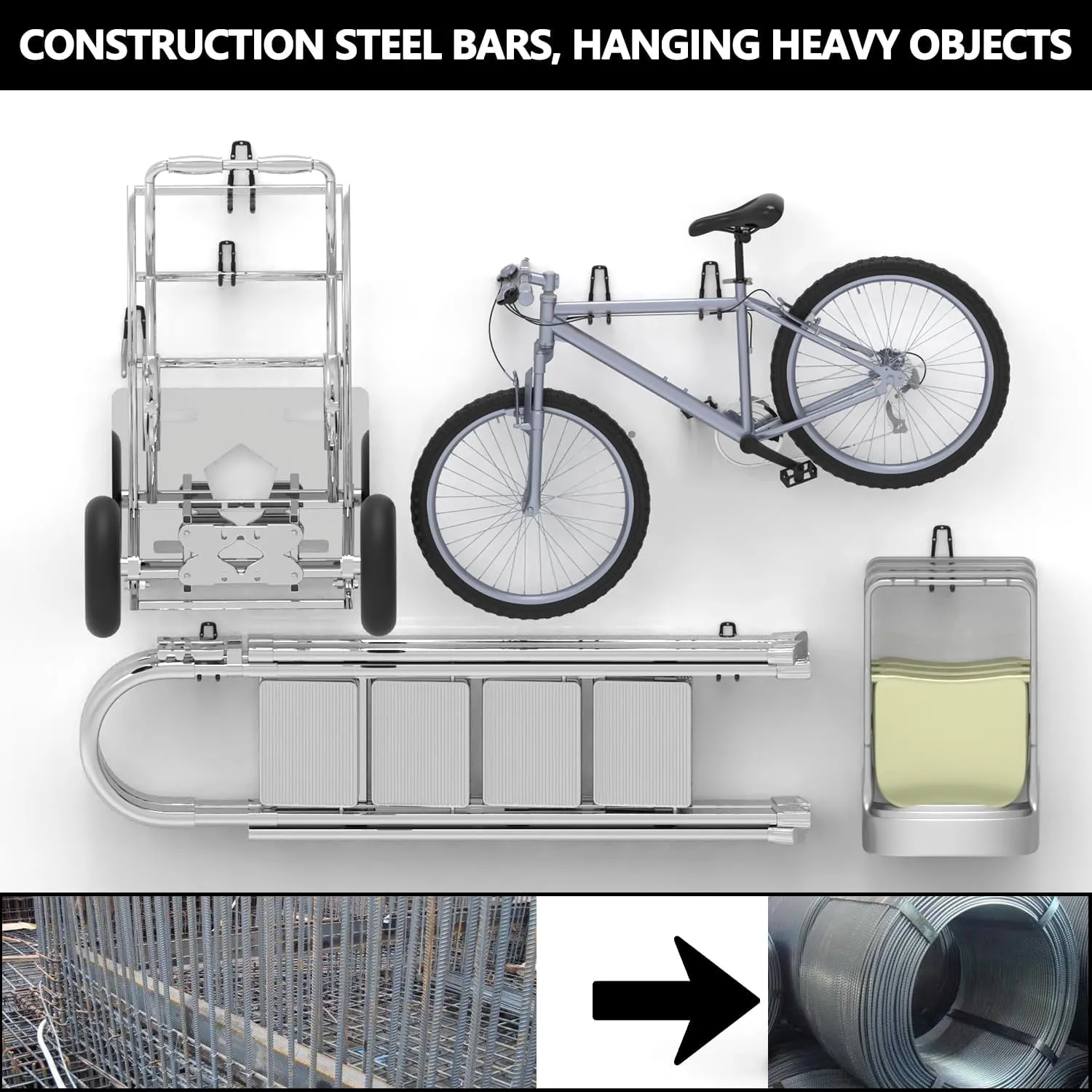 3-H Garage Wall Hooks 14 Pack,Integrated Stamping Heavy Duty Garage Hooks,Garage Hanger&Organizer Wall Mount for Ladders,Bikes,Chairs,WeedEaters,Shovels,Garden Tools(Black)