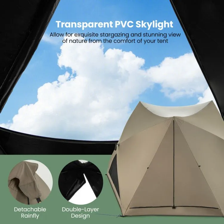 3 On-time delivery Tent with Pop-up and Quick shipping Skylight Rainfly Family Windows 6-Sided Doors