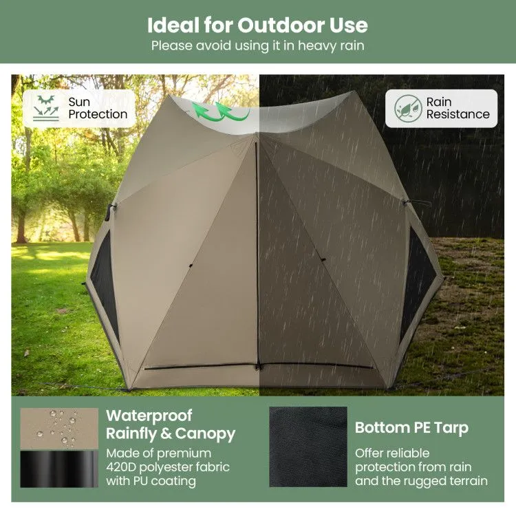 3 On-time delivery Tent with Pop-up and Quick shipping Skylight Rainfly Family Windows 6-Sided Doors
