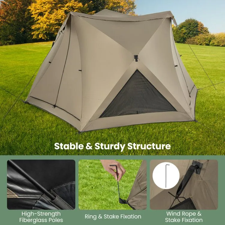 3 On-time delivery Tent with Pop-up and Quick shipping Skylight Rainfly Family Windows 6-Sided Doors